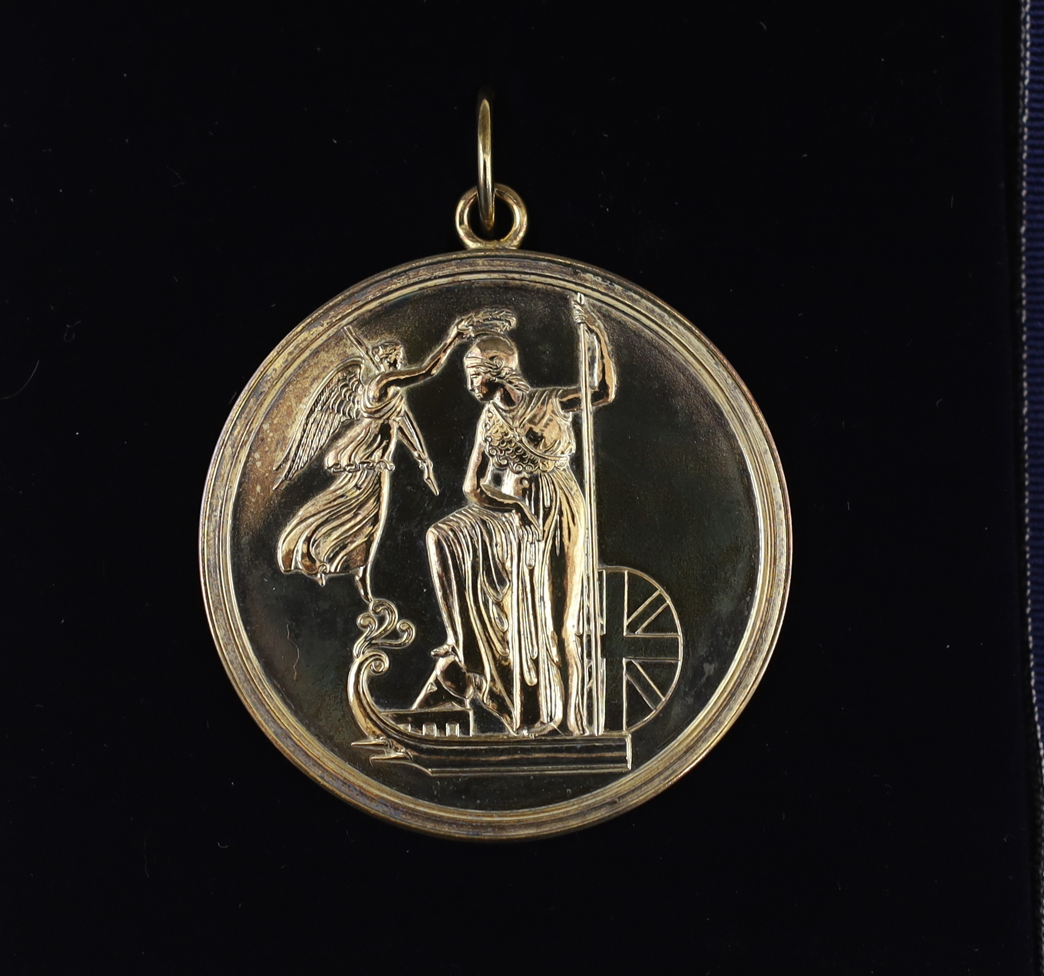 Nelson society, a silver-gilt replica of the large naval gold medal posthumously awarded to Vice Admiral Lord Nelson, limited edition number 196/300, cased